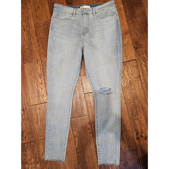 Signature By Levi Strauss NEW Women's High Rise Skinny Raw Hem‎ Jeans 16 34 - Picture 1 of 5